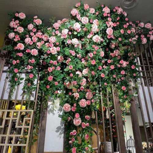 玫瑰仿真花藤门头墙面遮挡装饰藤蔓牡丹假花藤条插花造景绿植花卉