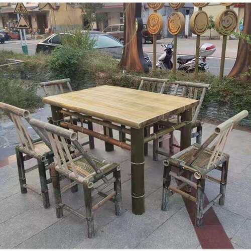 手工竹桌椅椅子组合户外庭院家用桌子茶几围炉阳台煮茶家具八仙桌