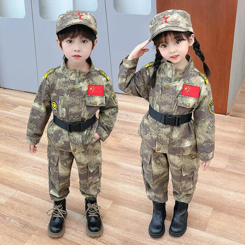 童装沙漠迷彩服男女童套装2026新款春秋装儿童军训服幼儿园演出服