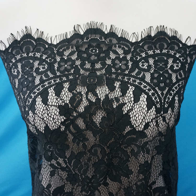 厂家直销蕾丝辅料经编幅宽花边睫毛150x150cm棉  花边花边服装锦