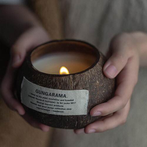 GUNGARAMA也所椰子研究所香薰蜡烛高级小众手工椰壳生日