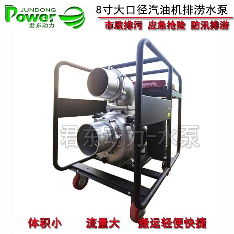 防汛排涝8寸汽油机水泵直联大功率抽水泵双缸风冷发电自吸式水泵