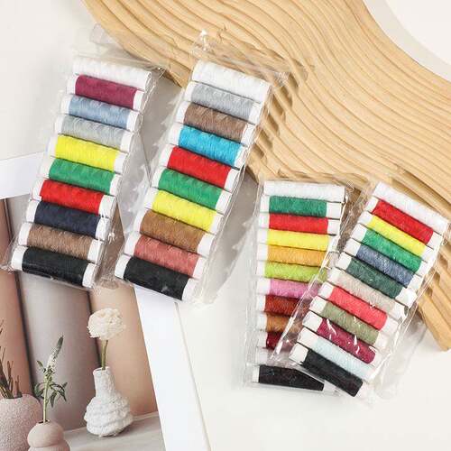 50-yard Hand Sewing Thread for Home Use, DIY Small Spool Pol