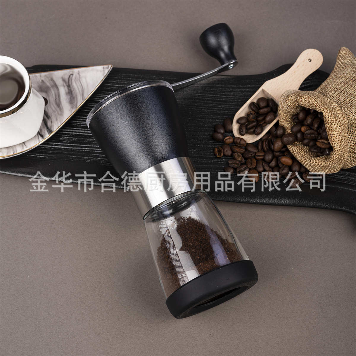手摇磨豆机活动礼品咖啡豆研磨机磨粉手动咖啡机玻璃咖啡机