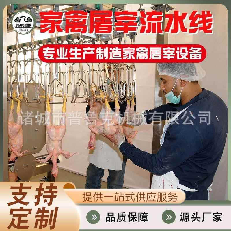 家禽屠宰全自动流水线小型家禽屠宰设备鸡鸭鹅屠宰线链条挂禽