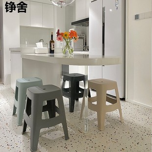 北欧特厚塑料凳子加厚家用可叠放高凳餐桌椅子结实塑胶加厚大板凳