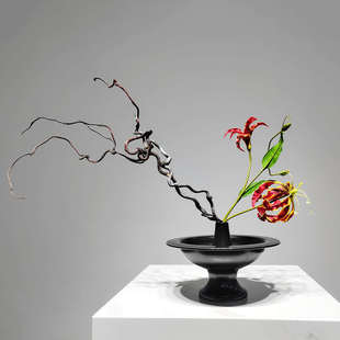 新中式禅意龙柳枝仿真花艺摆件茶室客厅茶几假花摆设软装饰品高级