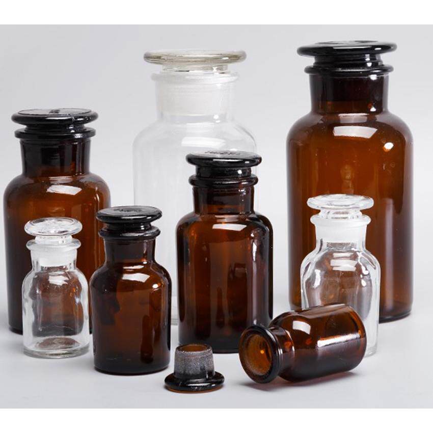 玻璃棕色茶色白色广口大口试剂瓶分装瓶30 60 125 250 500 1000ml