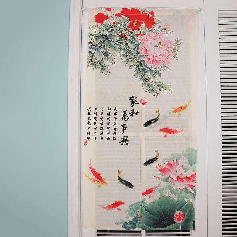 新款直销客厅布艺门帘客厅卧室透气隔断挂帘涤棉麻书房门帘小窗帘