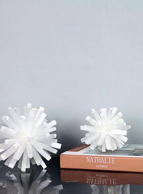 现代简书书约摆水晶矿石花VYR球石膏条压件样板间电视柜房家居装