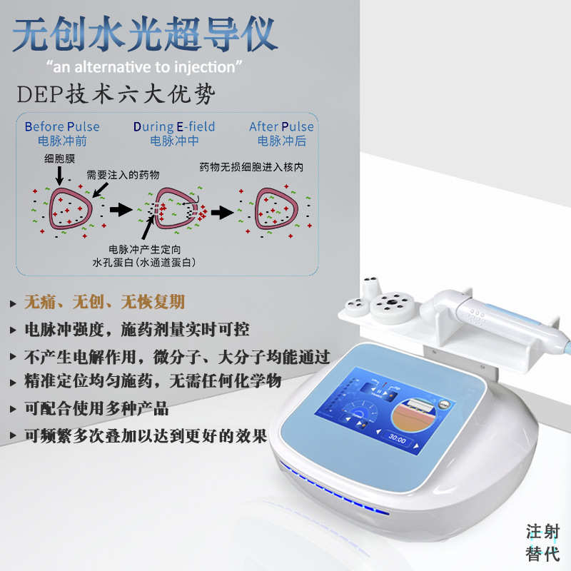 多功能DEP无创超导无针水光美容仪电穿孔外泌体面部精华导入仪