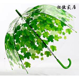个性创意树叶透明伞小清新阿波罗伞长柄伞拱形枫叶雨伞蘑菇公主伞