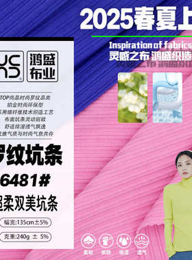 6481#全棉罗纹坑条针织面料 坑条灵动有个性 舒适透气 四季适用
