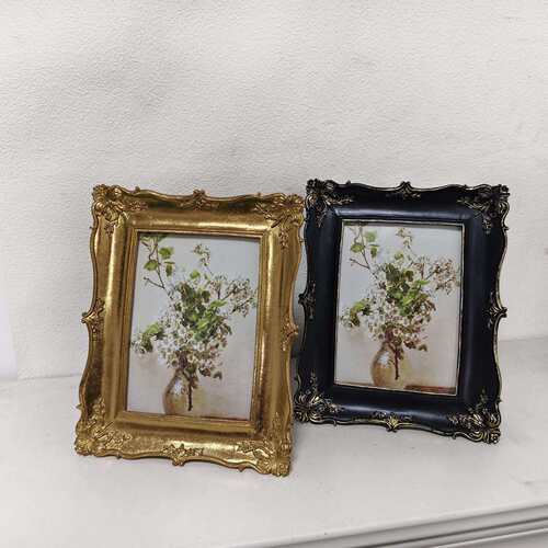金色欧雕花浮雕树脂相框画装框家居摆件墙SHM面饰挂挂画家式饰沙