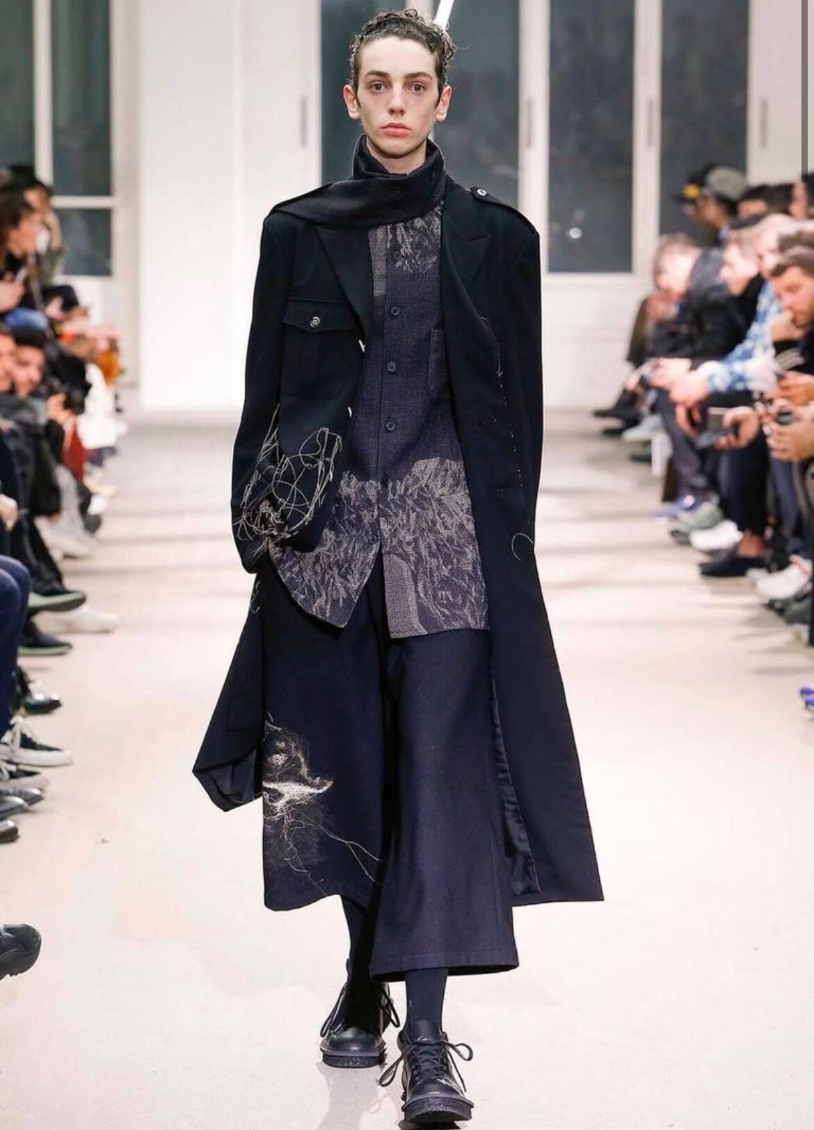 Yohji Yamamoto Fall/Winter Black Coat — back