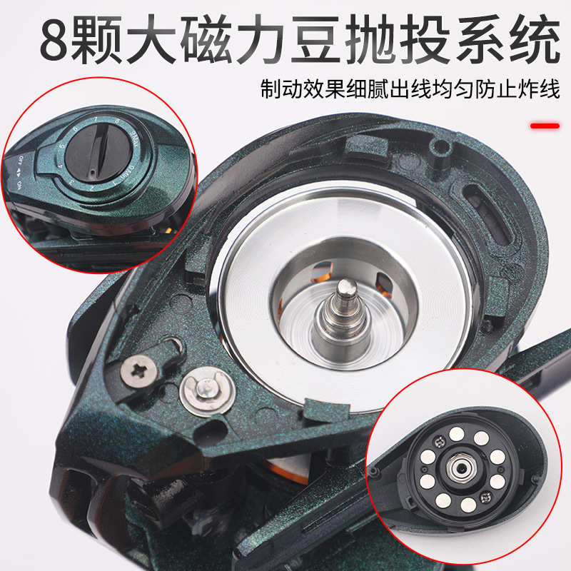 变色龙水滴轮防炸线爆款路亚远投渔轮泛用线杯渔线轮打黑渔轮