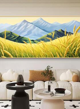 正品2024新沙 发背景墙挂画 画现代简约气客厅麦穗山水壁画款 画