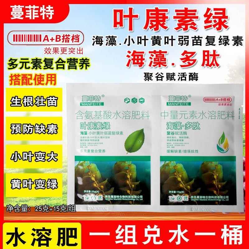 叶绿素叶面肥黄叶一喷绿氨基酸水溶肥抗逆抗重茬花卉果树蔬菜通用