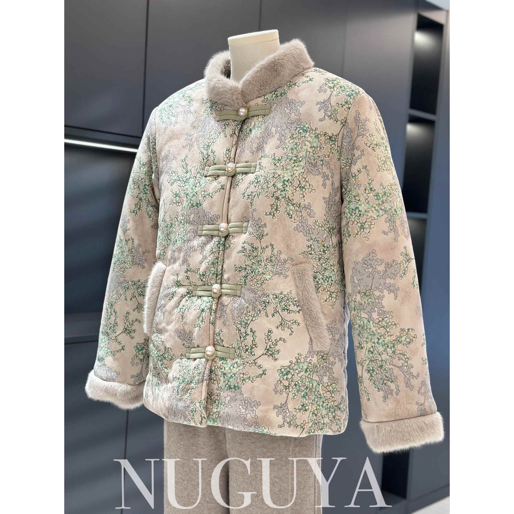新中式国风妈妈装棉服外套女加厚冬季新款上衣麂皮绒中老年棉袄短