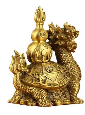 黄铜龙龟葫芦摆件火龙龟龙头龟火烧天门葫芦厨房西北角工艺品