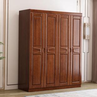 代简约实木衣衣柜六胡桃木对开VON门三四五门大橱卧室家现具厂家
