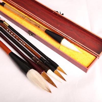 定制精品胎毛笔盒子实木制收纳盒文房四宝套装礼盒毛笔盒收纳盒