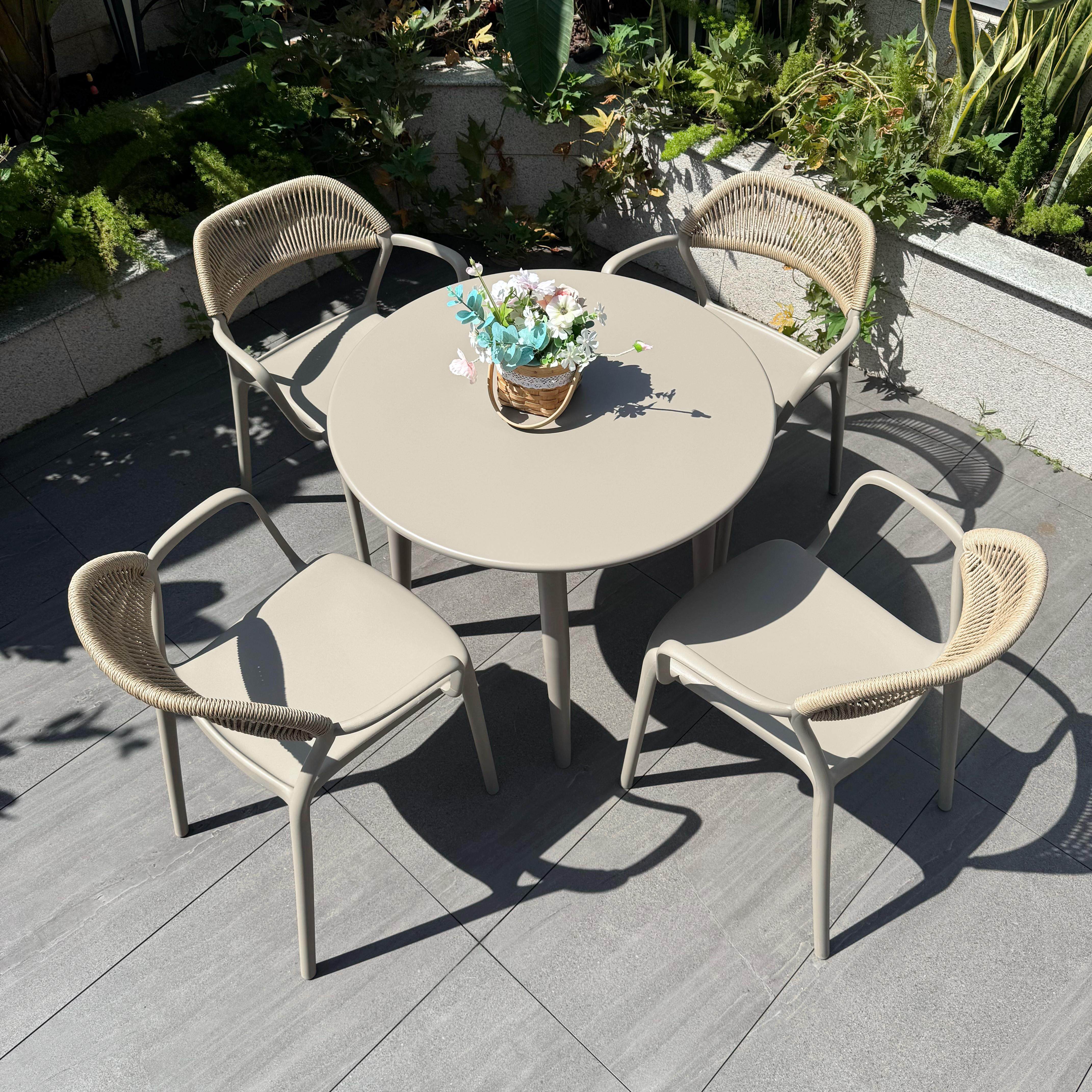 户外桌椅庭院花园室外休闲 餐桌椅组合别墅露台咖啡厅 奶茶店桌椅