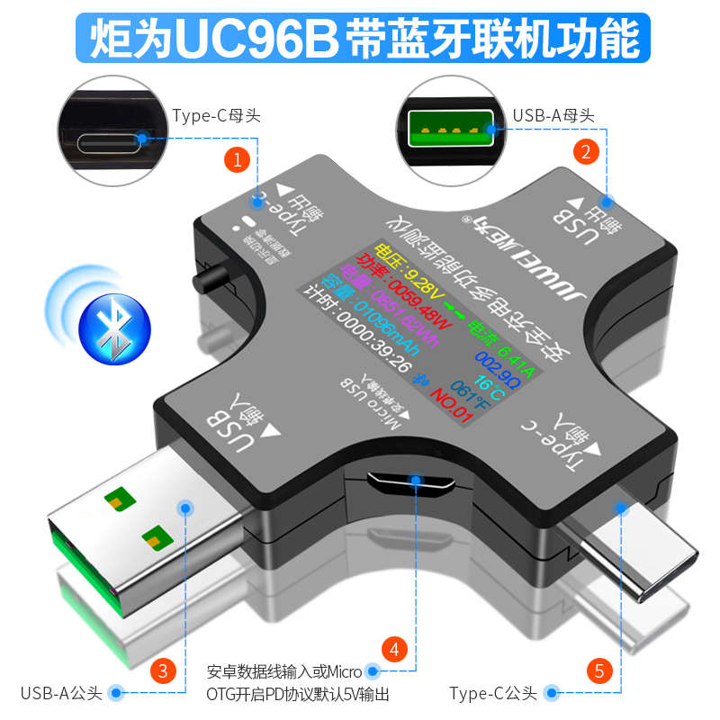 容量测量仪炬为pdtype表带 测试仪蓝-usb数显电压表c电阻仪电流