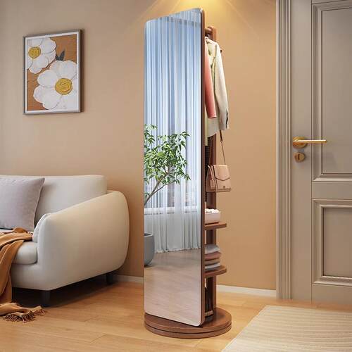 实木体全身镜CR50150落地镜用室可旋转试衣镜挂衣架卧一收纳穿衣