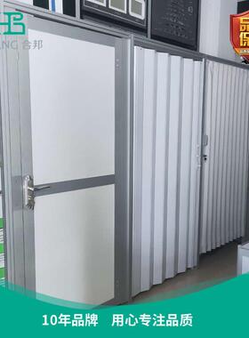 临时搭建pvc折叠推拉门标摊塑料折叠隐形商铺门免打孔展览折叠门