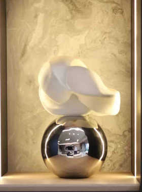 现代艺术扭转花器摆件样板间酒店办公室书房玄关不规则装饰工艺品