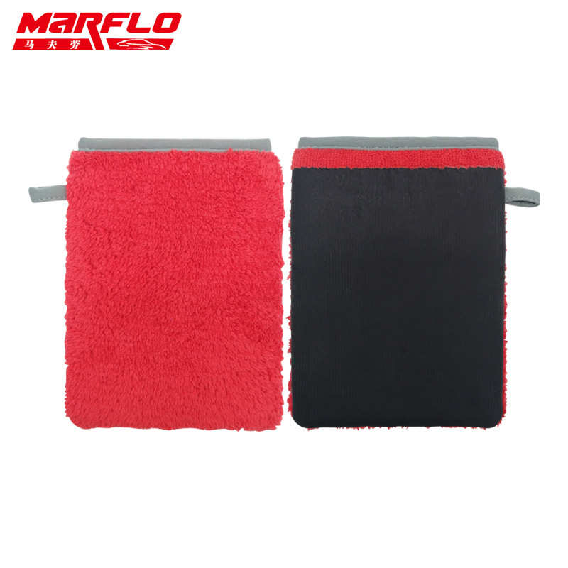 珊瑚绒磨泥手套美容粘土洗车布去污泥除飞漆铁粉氧化层 魔泥手套