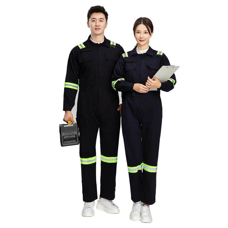 春秋款连体工作服反光条船厂海港电工焊工劳保服工厂车间工装