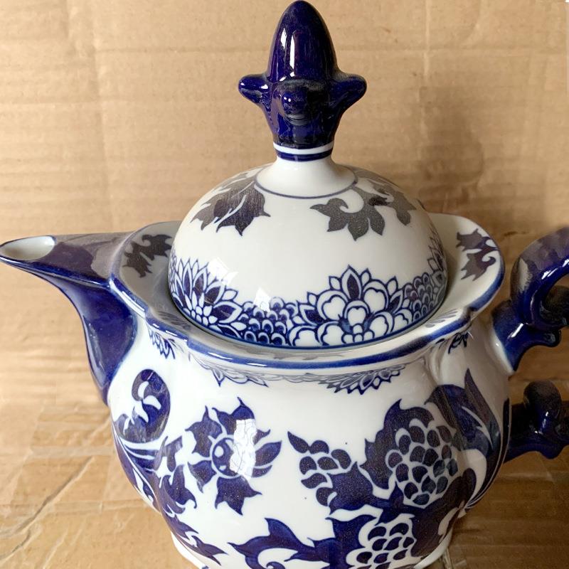 青花瓷茶壶陶瓷家用大号大容量泡茶水壶过滤冷热凉水餐厅茶室摆件