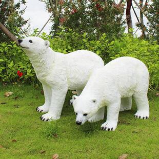 仿真北极熊棕熊摆件户外大型动物园海洋馆玻璃钢雕塑花园林装 饰品