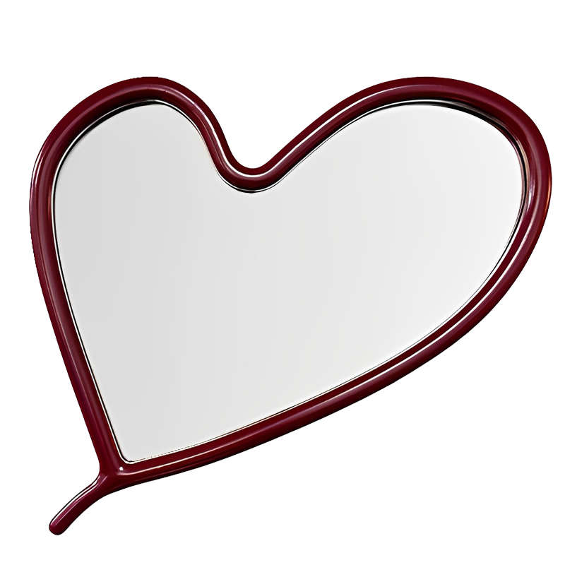 异形led智能卧室梳妆台镜子高清心形少女化妆镜拍照氛围感装饰镜