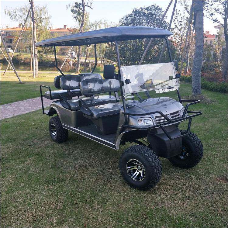 四轮6座低速油电两用无极变速汽动越野高尔夫球车工厂促销价