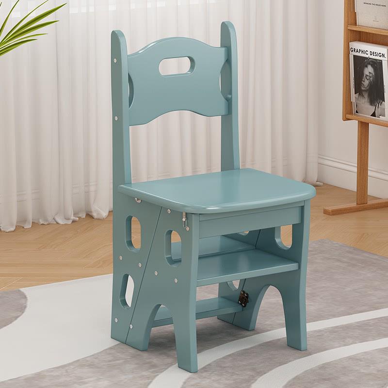 实木折叠梯凳家用室内儿童多功能登高梯两用踏板楼梯创意靠背椅子