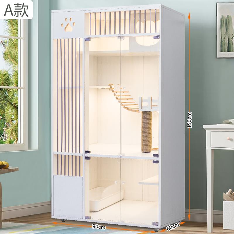 高档室猫别墅家用内猫窝猫屋猫超自由空间大猫柜舍猫房豪华实木猫