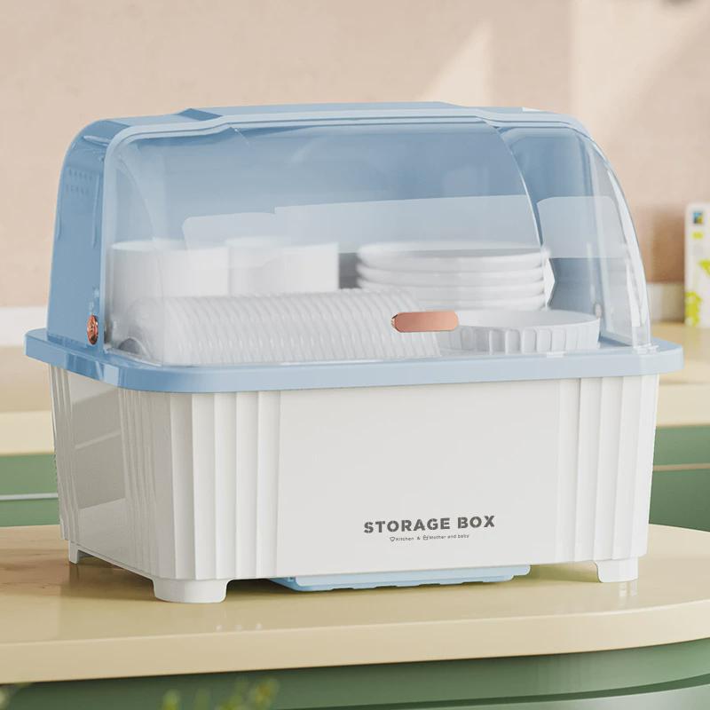 碗柜收纳厨房收纳放碗家用置物碗筷收纳盒带盖装餐具碗盘箱碗碟架