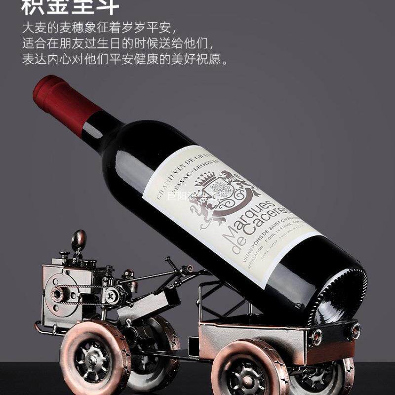 复古怀旧铁艺车红酒架摆件欧式创意家居电视柜酒柜桌面装饰品摆设