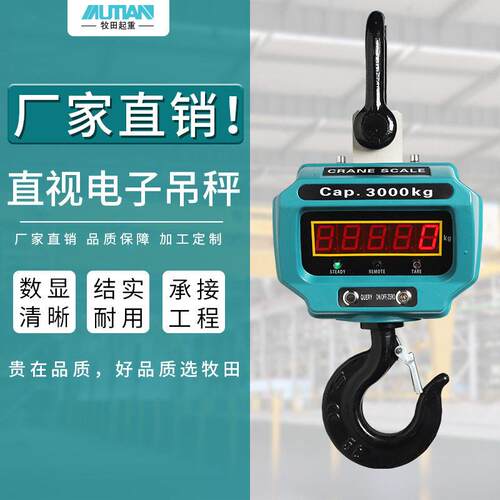 电钩秤3T10吨挂钩秤子吊秤5t工业吊磅无线行车电子吊称吊