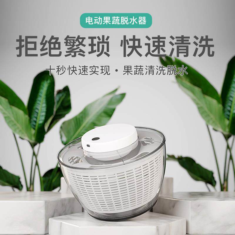 厨电房动洗菜盆沙脱水器水果蔬菜DD4001清洗机双层洗菜沥水拉甩水