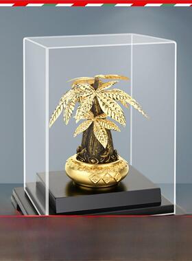 金箔金钱树金钱树装饰品财富树家居配件客厅酒柜电视柜装饰工艺品