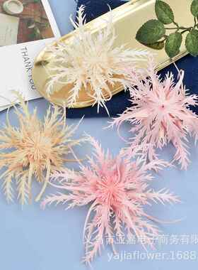 仿真蟹爪菊 植绒海胆 婚庆家居装饰假花 欧式仿真植物