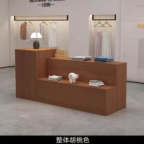 服装店中岛长条展示桌陈列柜女装店流水台展示柜新款中岛台展示台