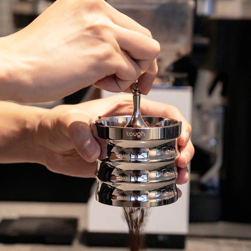 顽固咖啡二代火山接粉罐接粉器接粉杯不锈钢落粉器58mm53布粉外卡