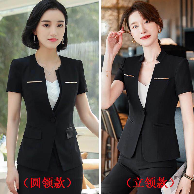 酒店工作服西装女职业套装夏季新款短袖西服经理主管前台商务正装
