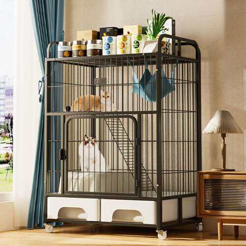 猫笼子家用室内不占地猫别墅大号带厕所一体超大自由空间大型猫舍