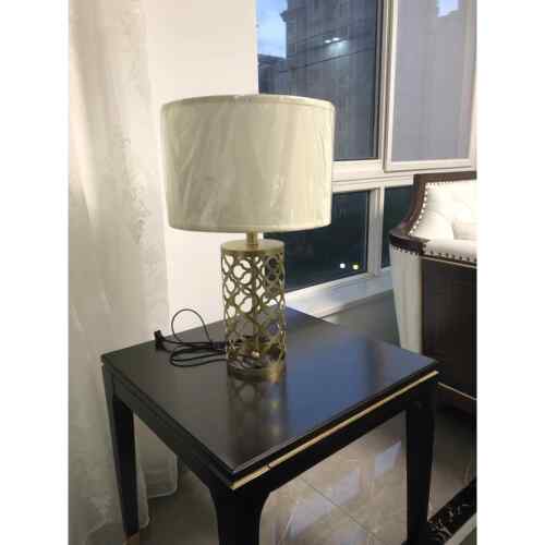 正品北欧美奢华土豪覆古铁艺台灯笼式子床卧室客厅创意头美式金台